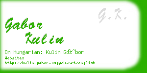 gabor kulin business card